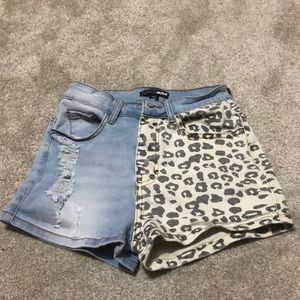 leopard print low rise shorts
